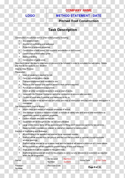 Document Work method statement Institution of Occupational Safety and Health Emergency Lighting, risk assessment transparent background PNG clipart