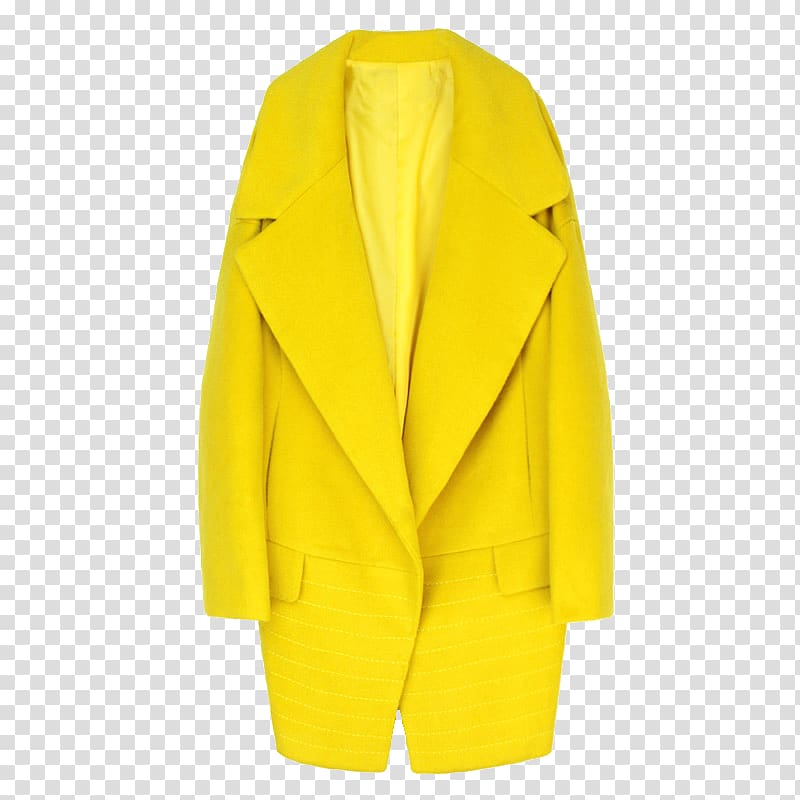 Yellow Coat Jacket, Lemon yellow jacket transparent background PNG clipart