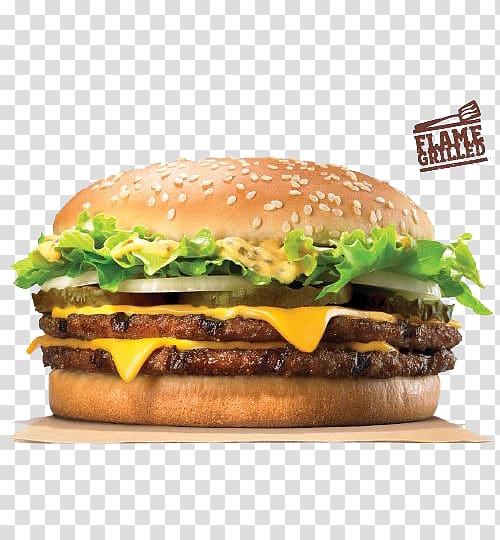 Big King BK XXL Hamburger Whopper Fast food, pork Burger transparent background PNG clipart