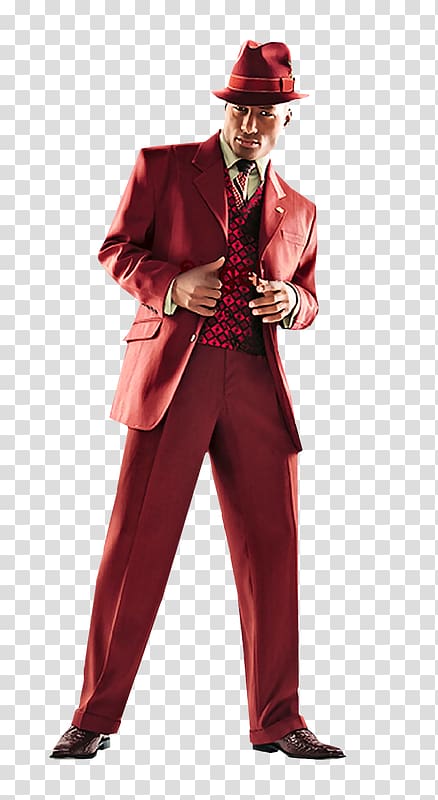 Zoot suit Stacy Adams Shoe Company Clothing Red, suit transparent background PNG clipart