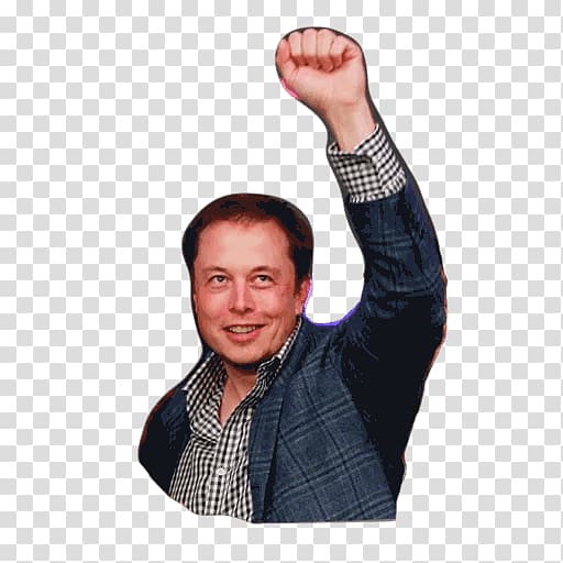 Elon Musk Telegram Sticker Thumb Microphone, Elon Musk transparent background PNG clipart