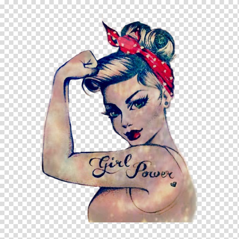 Drawing Pin-up girl Girl power Woman, woman transparent background PNG clipart