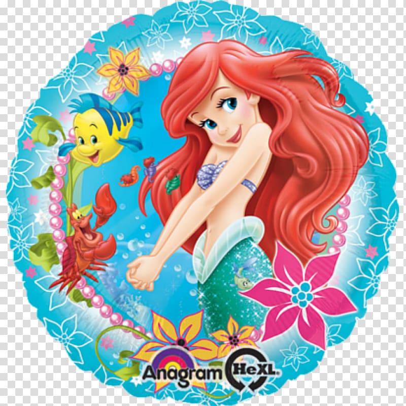 Ariel Mylar balloon Under the Sea Minnie Mouse, balloon transparent background PNG clipart