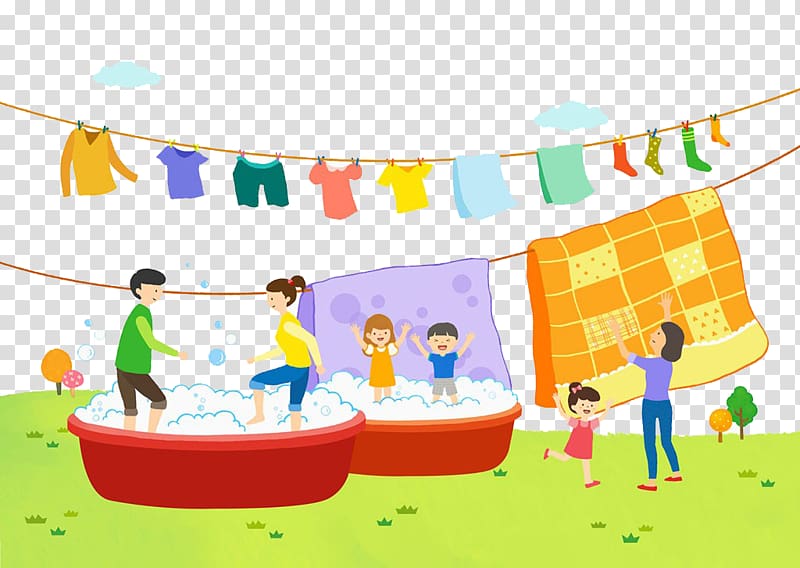 Laundry Washing Clothing, Family laundry transparent background PNG clipart