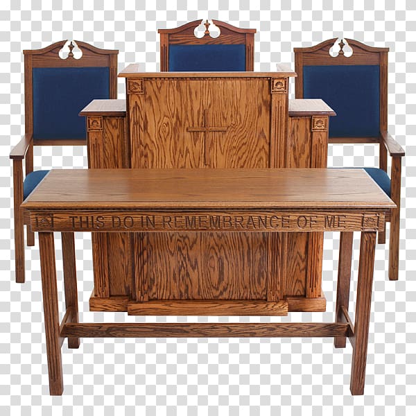 Pulpit Table Altar Church Furniture, wooden podium transparent background PNG clipart