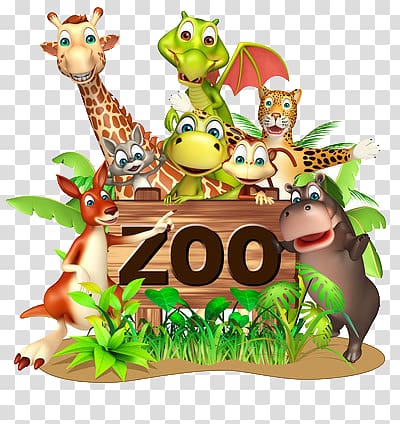 zoo animals transparent background PNG clipart