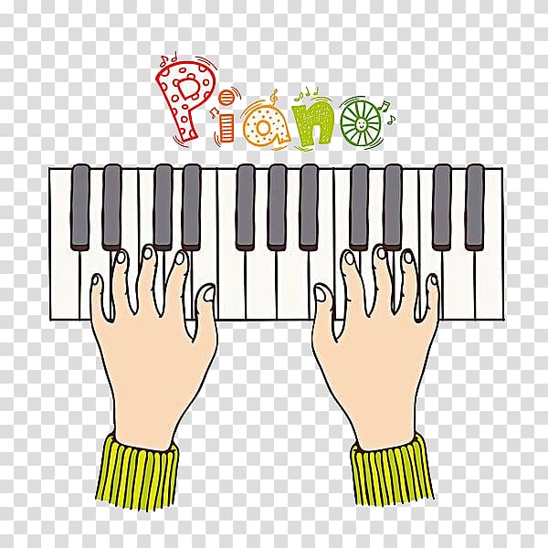 Piano Drawing Illustration, Hand-painted piano and hand transparent background PNG clipart