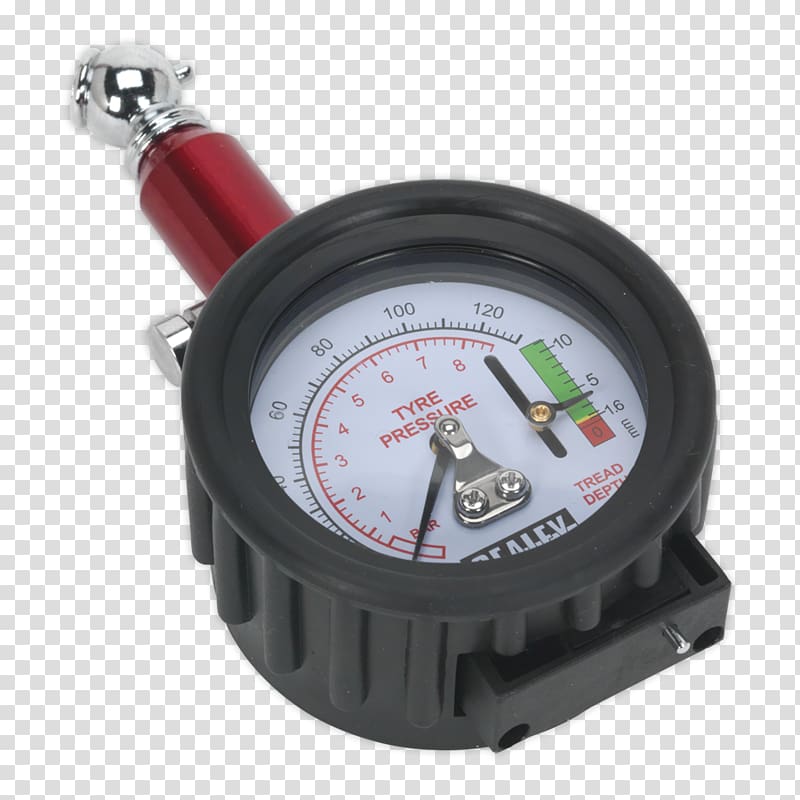 Sealey TSTPDG Tyre Pressure Gauge With Tyre Tread Depth Gauge Tire-pressure gauge Sealey TSTPDG01 Tyre Pressure Gauge with Tyre Tread Depth Gauge, Pressure Gauge transparent background PNG clipart