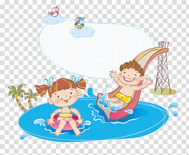 Cartoon Network Amazone Waterpark Water park Water Slide Racing, Fun Games Amusement park, Swimming child transparent background PNG clipart