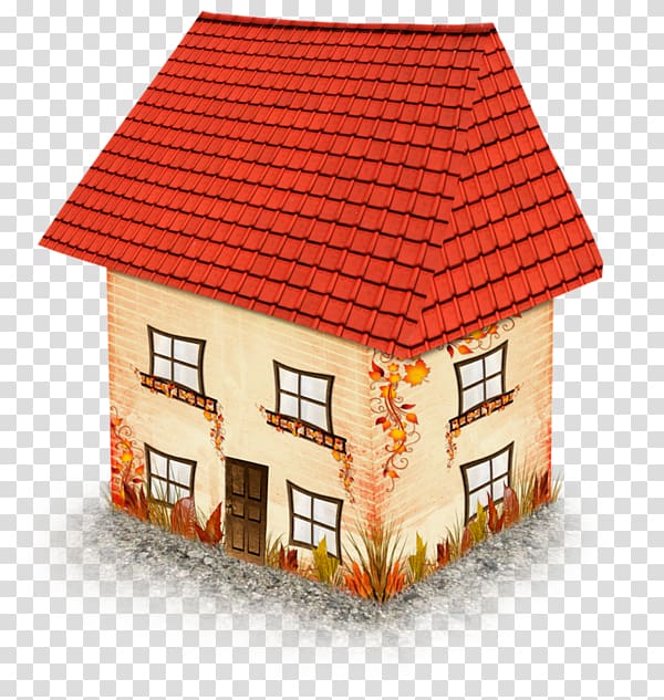 House, Red roof house transparent background PNG clipart