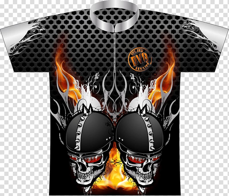 T-shirt Jersey Dye-sublimation printer Sleeve, Skull Bikers transparent background PNG clipart