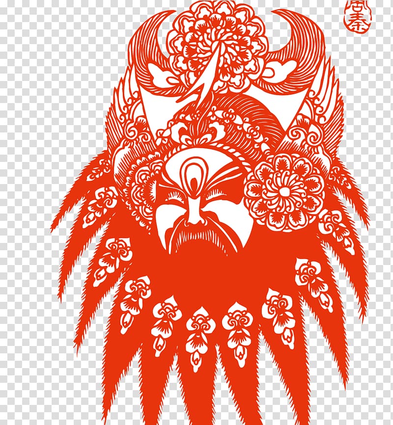 Peking opera Art Chinese paper cutting Chinese opera, Facebook transparent background PNG clipart