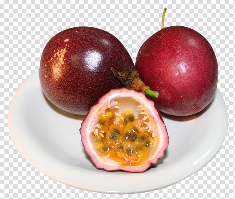 Passion fruit Passiflora foetida Sweet granadilla Seed Vine, Passion Fruits on Plate transparent background PNG clipart