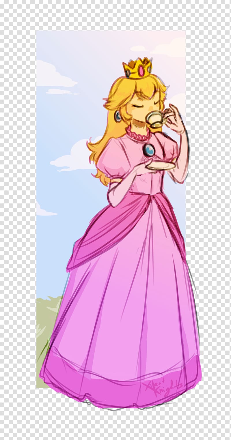 Fairy Gown Cartoon Pink M, princess and knight transparent background PNG clipart
