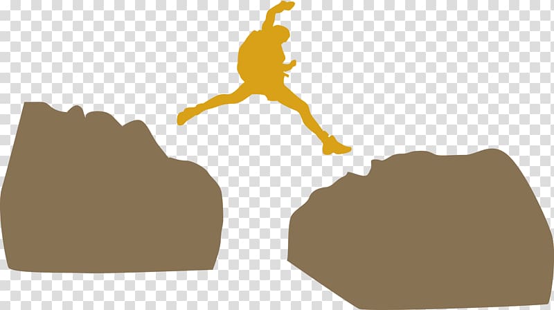 person jumping on cliff , Silhouette Sport, Motion Silhouette transparent background PNG clipart