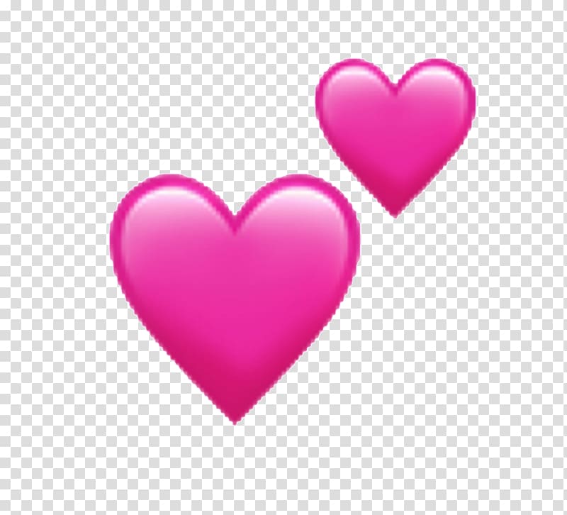 two pink hearts illustration, Emojipedia Heart Sticker Symbol, Iphone Emojis transparent background PNG clipart