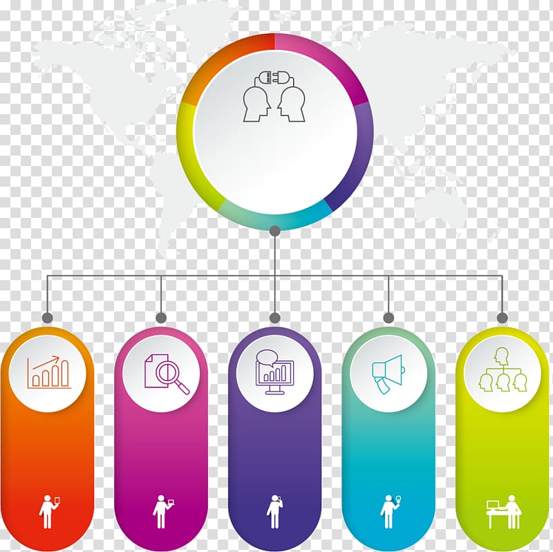 five assorted-color signage illustration, Diagram Chart, color ring information transparent background PNG clipart