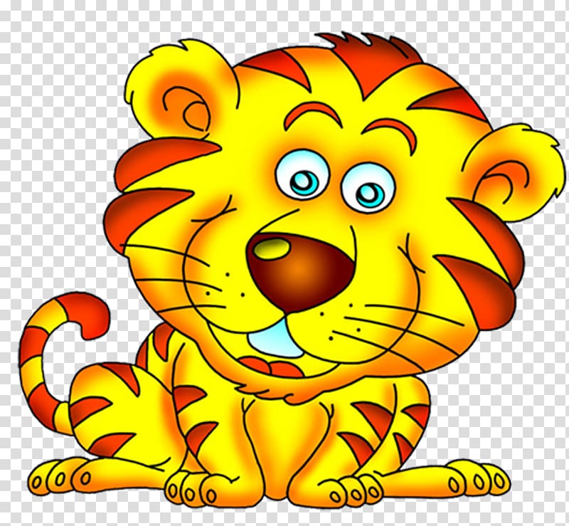Tiger Chinese New Year, Cartoon golden tiger transparent background PNG clipart