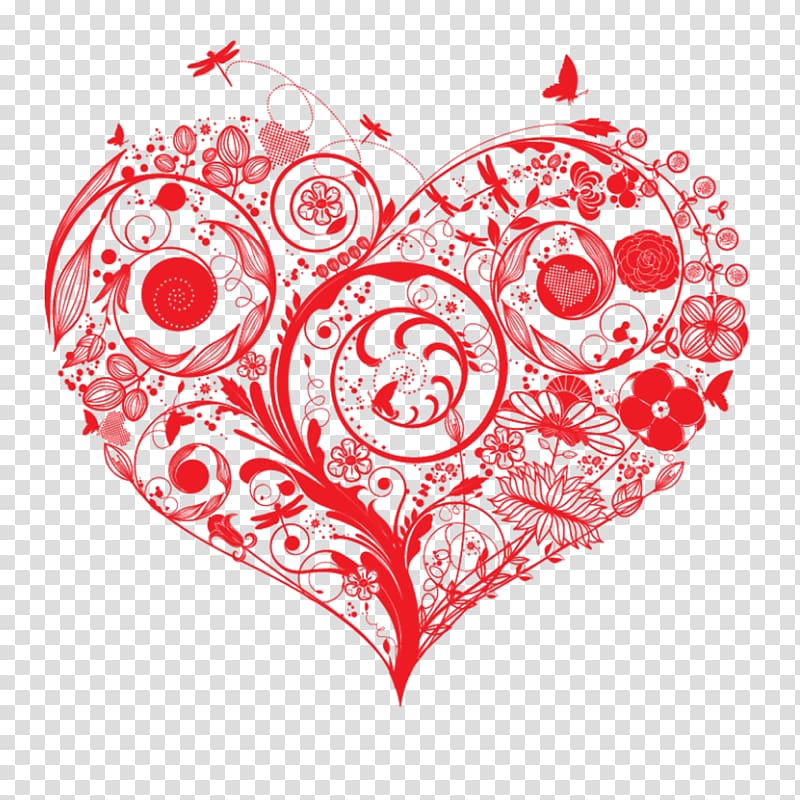Heart Flower Love Euclidean , Flower heart transparent background PNG clipart