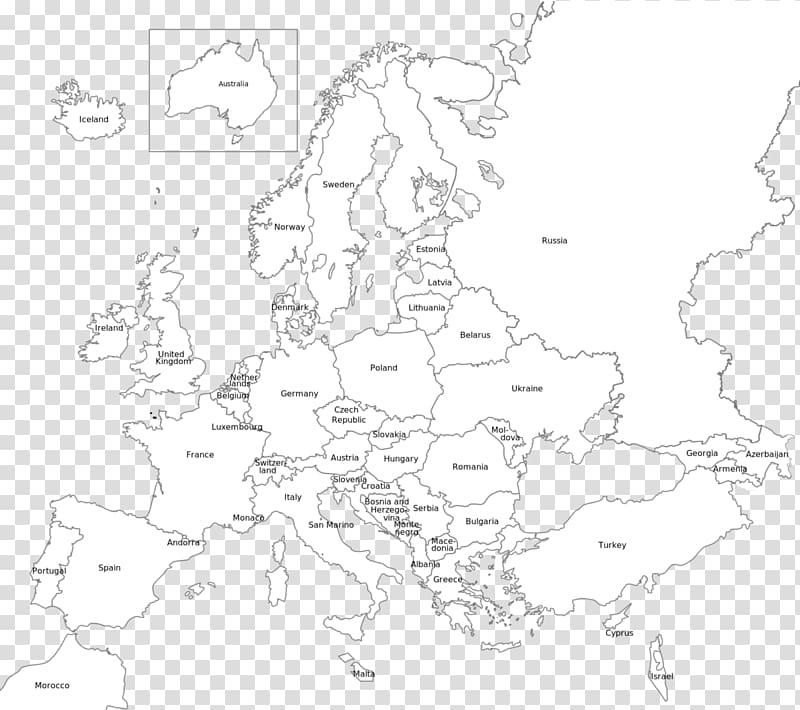 Europe World map Black and white Blank map, map transparent background PNG clipart