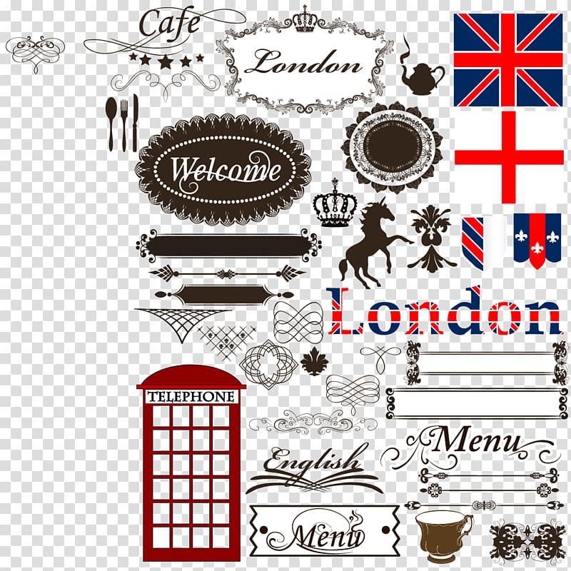 London Illustration, British element transparent background PNG clipart