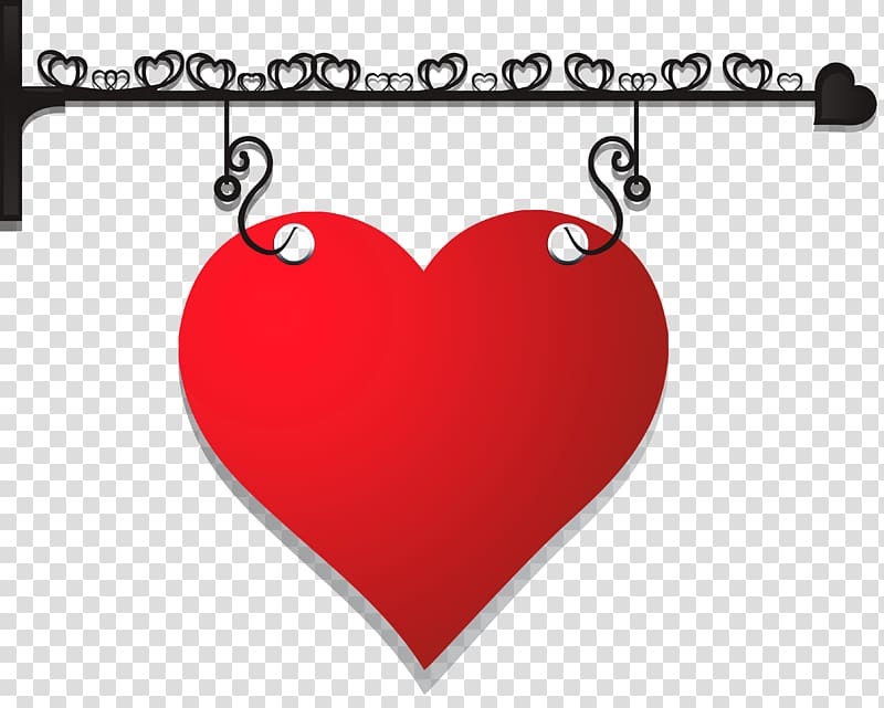 red heart illustration, Heart Valentine\'s Day , Decorative Heart Hanger transparent background PNG clipart