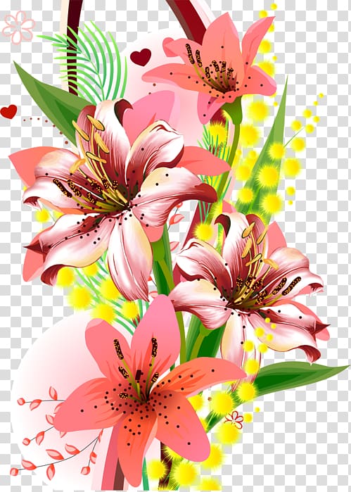 Flower Lilium , Hand-painted lily decoration transparent background PNG clipart