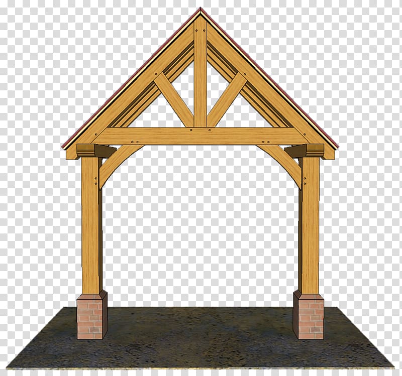 Gable roof Porch Facade House, wooden truss transparent background PNG clipart