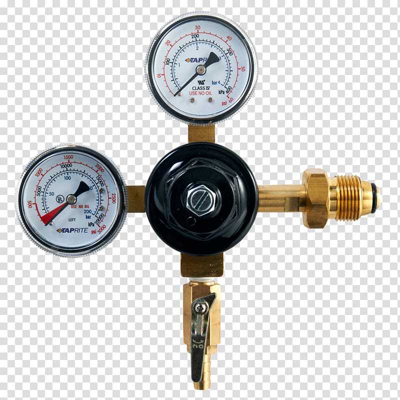 Pressure regulator Carbon dioxide Dual gauge, nitrogen transparent background PNG clipart