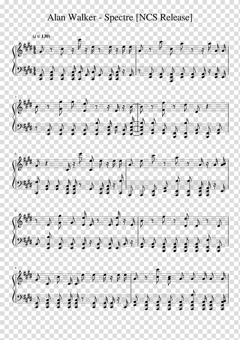 Sheet Music The Spectre Faded NoCopyrightSounds, sheet music transparent background PNG clipart