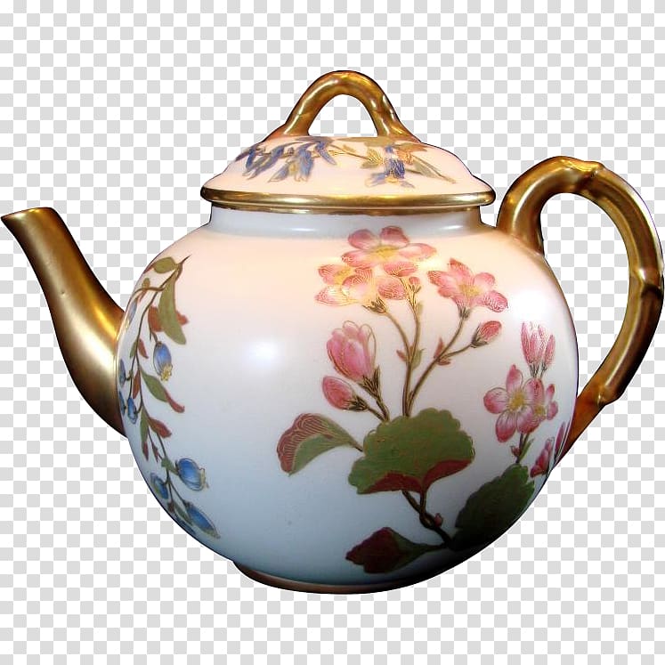 Teapot Kettle Porcelain Pottery, hand painted teapot transparent background PNG clipart