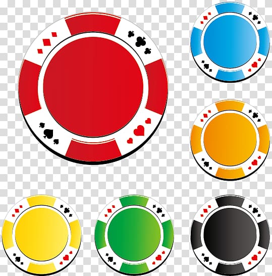 six assorted-color poker chips, Casino token Gambling Game Poker, Chips icon material transparent background PNG clipart
