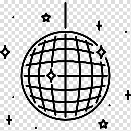 Coloring book Disco Nightclub, mirror ball transparent background PNG clipart