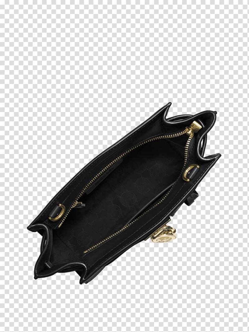 Handbag Designer Leather Messenger bag, Michael Kors black leather shoulder bag transparent background PNG clipart