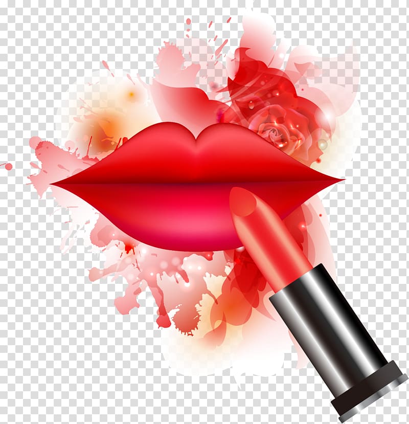 red lips and lipstick art, Lipstick Cosmetics, lipstick transparent background PNG clipart