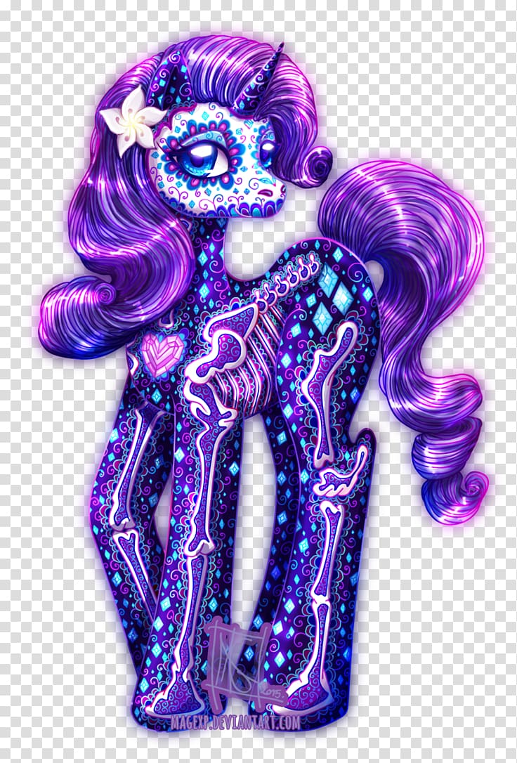 Rarity Pony La Calavera Catrina Day of the Dead Art, My little pony transparent background PNG clipart