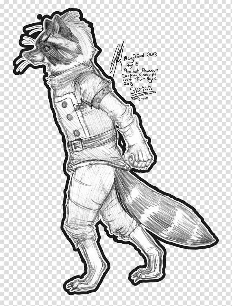 Rocket Raccoon Drawing Art Sketch, rocket raccoon transparent background PNG clipart