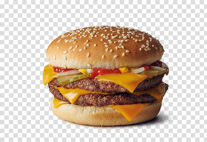 McDonald\'s Quarter Pounder Hamburger Cheeseburger, pickled onions transparent background PNG clipart