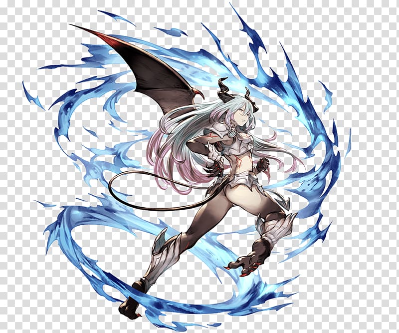 Granblue Fantasy Rage of Bahamut Character Video game Concept art, fantasy blue crescent transparent background PNG clipart