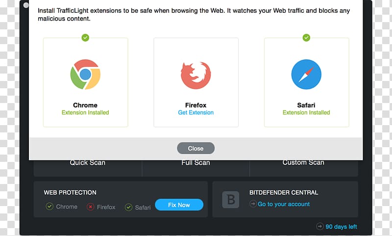 Bitdefender Antivirus software macOS Web browser TrafficLight, apple transparent background PNG clipart