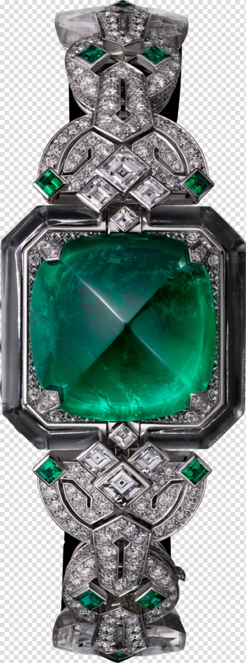Emerald Cartier Jewellery Watch Gemstone, Quartz Crystal rock transparent background PNG clipart