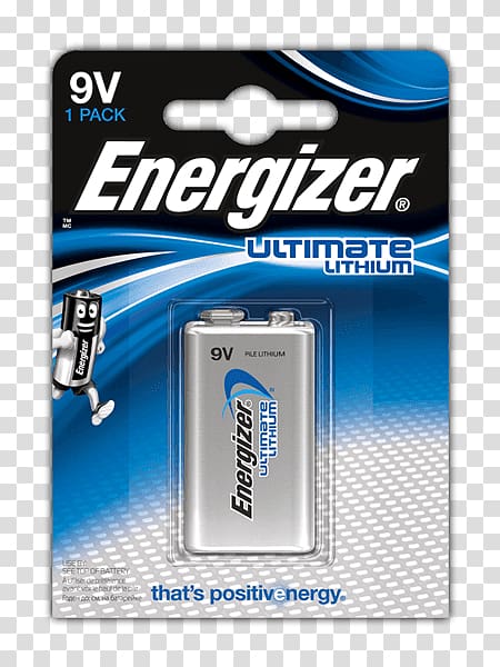 Electric battery Nine-volt battery Energizer 635236 Lithium Battery, 9v battery transparent background PNG clipart