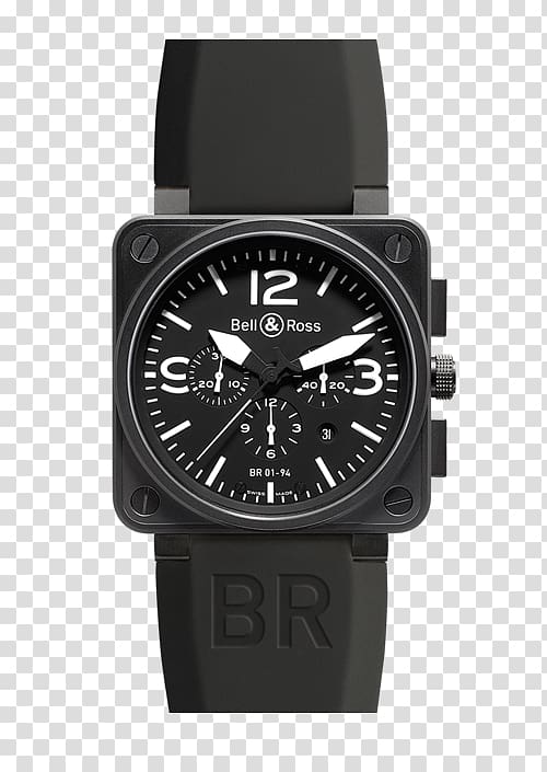Chronograph Bell & Ross Automatic watch Baselworld, Carbon Steel transparent background PNG clipart