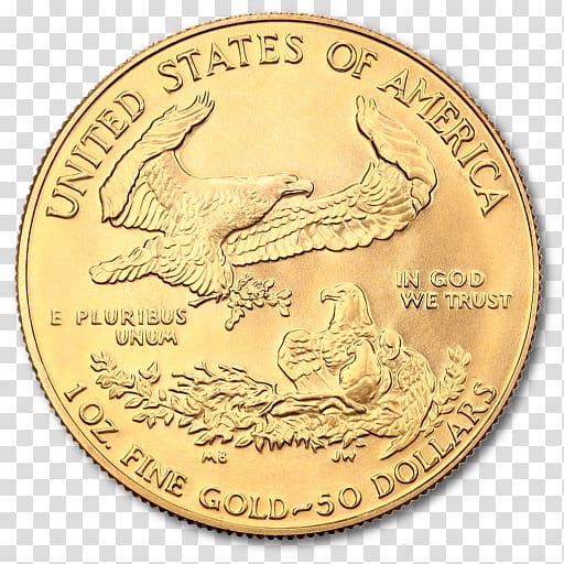 American Gold Eagle Quarter Coin, gold transparent background PNG clipart