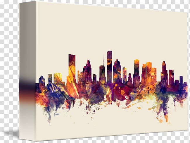 Houston Skyline District Canvas print Printmaking, houston skyline transparent background PNG clipart