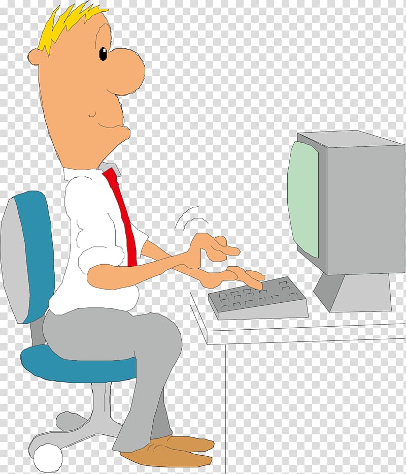 Computer , Work seriously transparent background PNG clipart