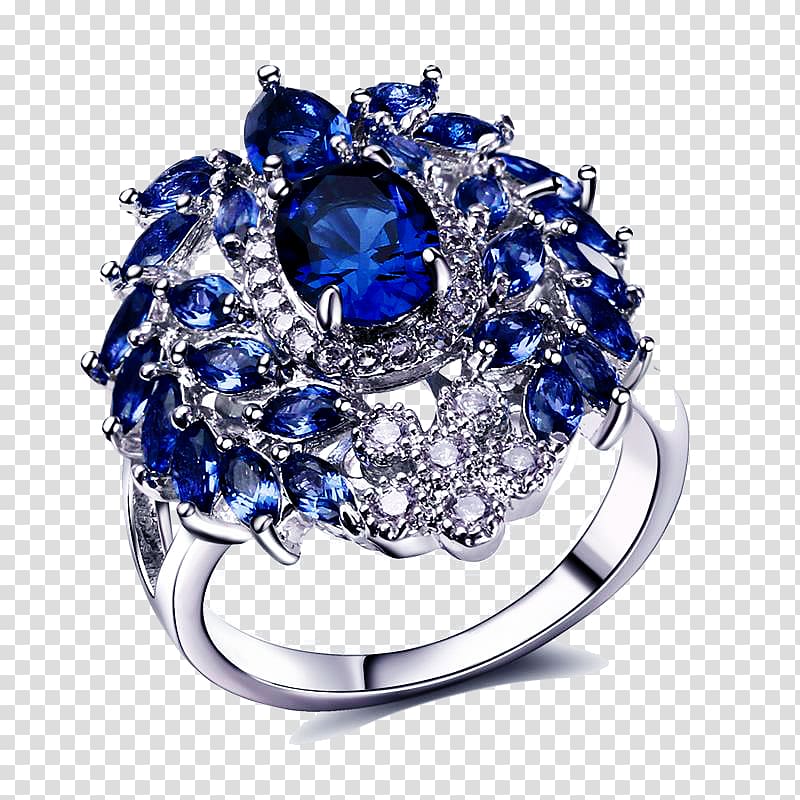 Engagement ring Cubic zirconia Jewellery Wedding ring, Sapphire Earrings transparent background PNG clipart