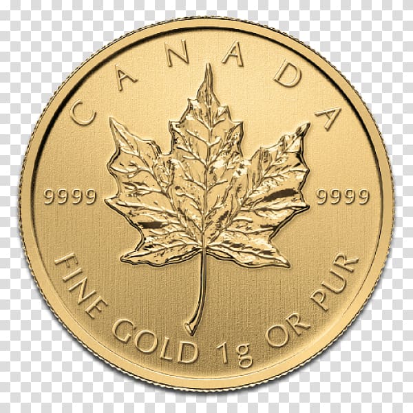 Canada Canadian Gold Maple Leaf Gold coin, Canada transparent background PNG clipart