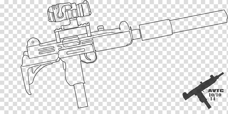 Firearm Weapon Gun Drawing Uzi, military war transparent background PNG clipart