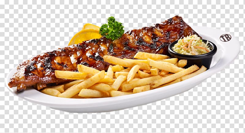 French fries Ribs Barbecue Tony Roma\'s Souvlaki, barbecue transparent background PNG clipart